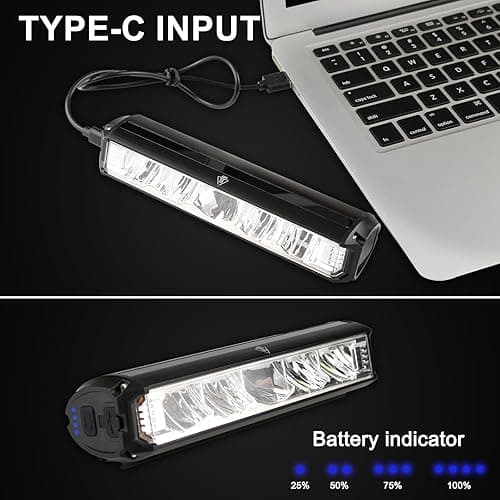 Bike Lights, 17 LED 25500 Lumen Bicycle Light with 4 Modes, 10000mAh USB Rechargeable Bike Light, Bike Headlight with Digital Power Display, Wide Beam Bike Lights for Night Riding - W605 thumbnail 5