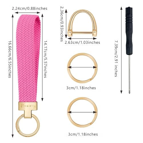 Hovmwey Elastic Wristlet Keychain for Women Men, Cute Car Key Chain, Braided Wrist Strap Lanyard for Keys ID Badges thumbnail 5