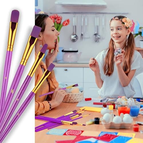 Paint Brushes Set, 30 Pcs Paint Brushes for Acrylic Painting, Watercolor Acrylic Oil Paint Brush, Artist Paintbrushes for Body Face Rock Canvas, Adult Drawing Arts Crafts Supplies, Purple thumbnail 2