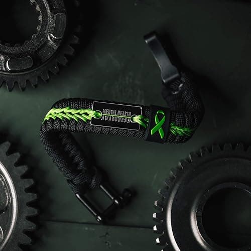 Til Valhalla Project Mental Health Awareness Paracord Bracelet | Paracord Bracelets for Men | Tactical Gifts for Men | Rope Bracelet Men’s Jewelry | Men’s Accessories | 7.5 Inch thumbnail 3