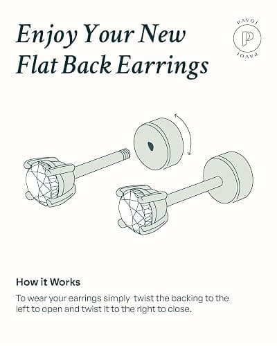 PAVOI Flat Back Stud Earrings for Women, 14K Gold Plated CZ Cartilage Studs | Hypoallergenic Helix Earrings, Screw Back Tragus Earrings for Women thumbnail 3