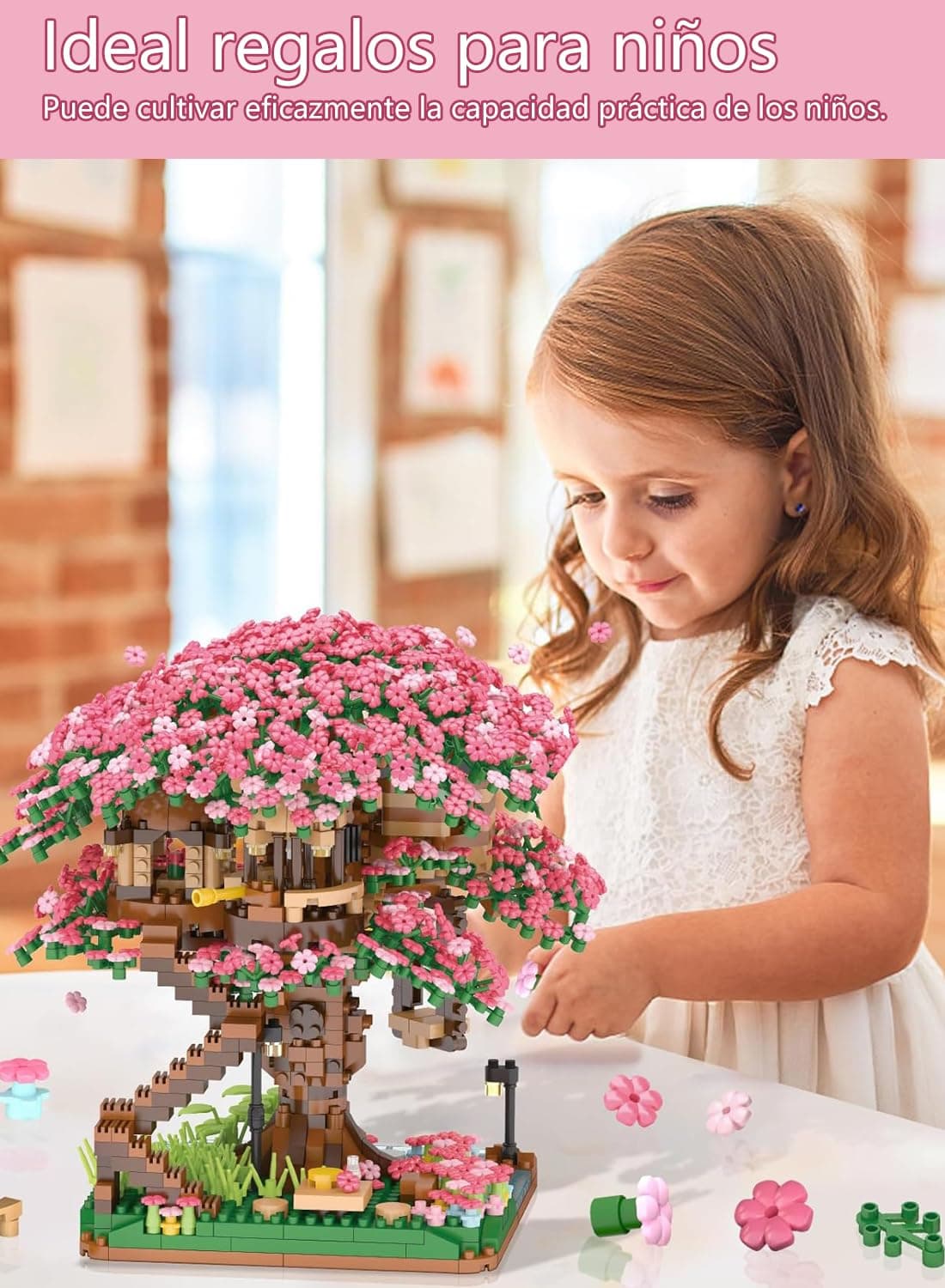 Bloques de Construcción de Flor de Cerezo 2008 Piezas, Juego de Bloques de Bonsái, Mini Bloques de Árbol Artificial Decoración Hogar y Oficina, Idea Regalo para Mujere y Hombre, Juguete para 8+ Años thumbnail 3