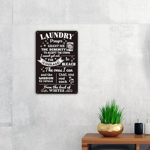 Funny Laundry Room Quote Metal Tin Sign Wall Decor, Laundry Prayer Grant Me the Serenity to Accept Laundry Room Sign for Home Decor Gifts thumbnail 5