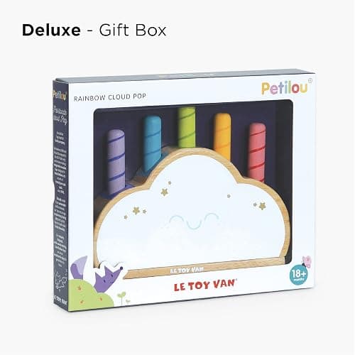 Le Toy Van PL133 Wooden Educational Petilou Rainbow Cloud Pop Press and Release Baby Sensory Montessori Toddler Learning Toy-Suitable for 18+ Months thumbnail 10