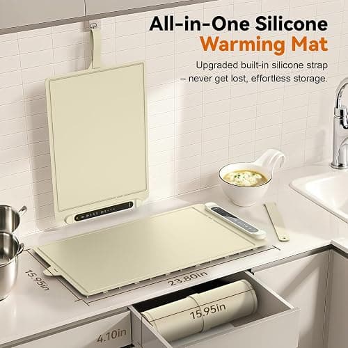 Food Warming Mat Electric Tray: Adjustable Silicone Heating Pad with 3 Temperature Settings 4 Timer Function Portable Roll Up Hot Plate for Buffets Party Gatherings Kitchen Warmer Countertop Holiday thumbnail 3