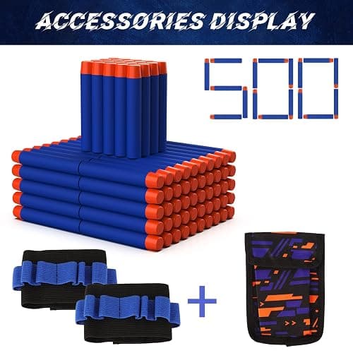Tudaymol Nerf Bullets 500 Official Dart for Nerf N-Elite Series Refill Darts Foam Bullets Ammo Packs - Compatible with All Elite Blaster thumbnail 5