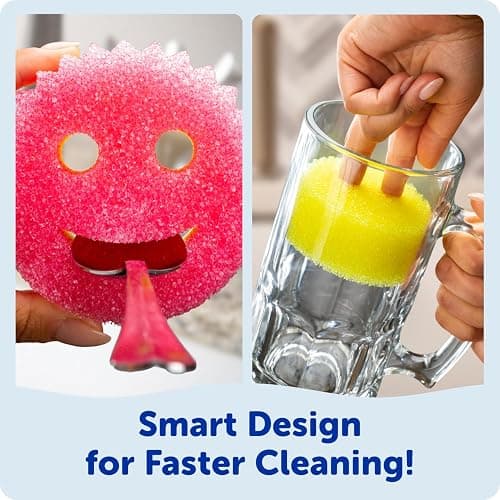 Scrub Daddy Scrub Mommy Sponges - Dish Scrubber + Non-Scratch Cleaning Sponges Kitchen, Bathroom + Multi-Surface Safe - Dual-Sided Dish Sponges for Scrubbing - Online Exclusive (3 Count) thumbnail 4