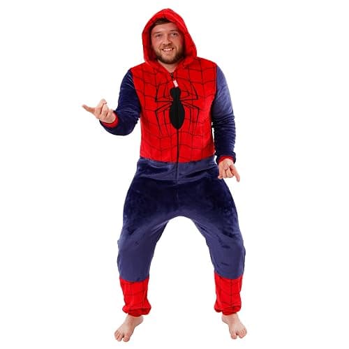 Marvel Onesies For Men | Mens Spider-Man Onesie | Spiderman Adult Costume | Official Spiderman Merchandise thumbnail 2