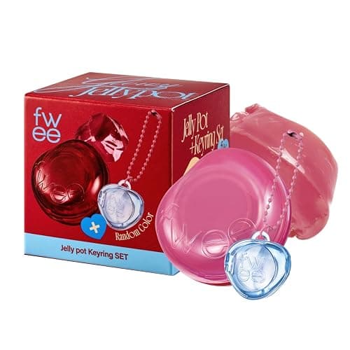 fwee Glowy Jelly Pot + Keychain SET | Dewy Jelly Lip & Blush Color, Tinted Glow Jelly Balm, Dewy Buildable Finish – Sugar Coat (Coral Pink) | 0.14 oz - Image 1