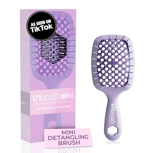 FHI Heat UNbrush Mini Detangler Brush for Pain-Free Brushing on All Wet or Dry Hair Types — Durable Duoflex Anti-Static Bristles, Lightweight Handle, Vented Mini Hair Brush - Image 1