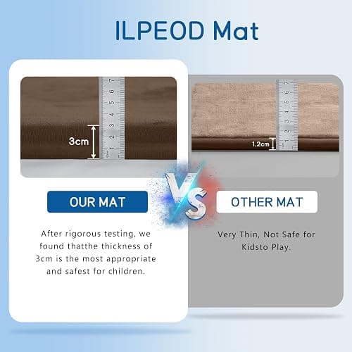 ILPEOD Baby Play Mat for Floor Nursery Rug Muscle Mat Area Rug Playroom Rug 50"x50" Playpen Mat Memory Foam 1.3" Thick Crawling Mat for Babies,Toddlers, Infants, Kids,Camel thumbnail 8