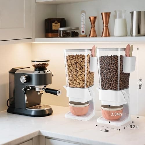 Osacoe Cereal Dispenser Countertop 2 Pack with Bowls Spoons Cutlery Box,5.5 QT Dry Food Dispenser Snack Organizer Containers Storage with Lids for Pantry Kitchen Organization Oatmeal Nut Granola Candy thumbnail 3