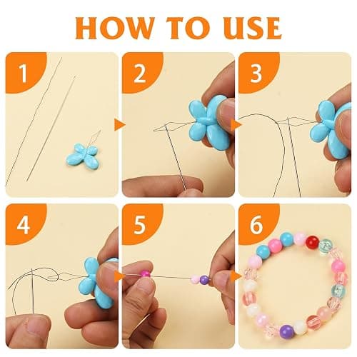 UOOU 39 Pcs Beading Needles for Jewelry Making Include 20 Pcs Long Straight Beading Needles,8 Pcs Big Eye Beading Needle,Needles for Seed Beads Set with Yarn Scissors,Thimble,Threaders thumbnail 5