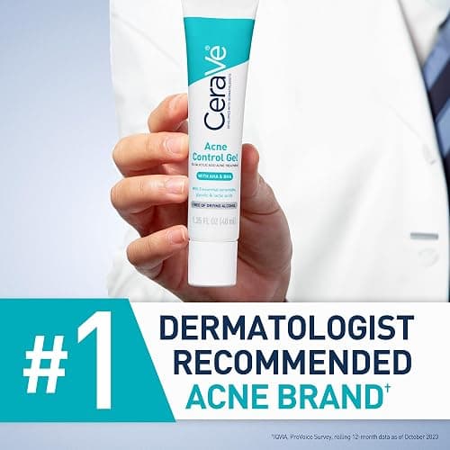 CeraVe Acne Control Gel, 2% Salicylic Acid Treatment With Glycolic Acid + Lactic Acids + Niacniamide, Acne Gel Helps Clear Blemishes Without Over Drying, Alcohol Free & Oil Free, 1.35 Fl Oz thumbnail 5