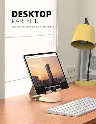Lamicall Adjustable Tablet Stand: Desktop Holder Dock Compatible with iPad Pro 9.7, 10.5, 12.9 Air Mini 4 3 2, Kindle, Nexus, Tab, E-Reader (4-13") - Blue - Blue thumbnail 4