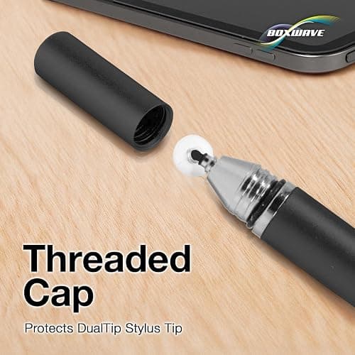 BoxWave Stylus Pen Compatible with Skylight Calendar (15 inch) - DualTip Capacitive Stylus, Fiber Tip Disc Tip Capacitive Stylus Pen - Jet Black thumbnail 7