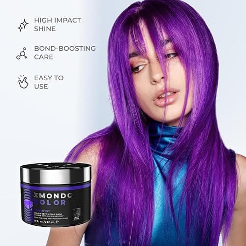 XMONDO Color Amethyst Depositing Mask, Purple Hair Dye, 8 Fl Oz | Semi-Permanent, Infused with Bond Booster & Hyaluronic Acid for Nourishment, Revitalization & Repair, Vegan Formula thumbnail 4