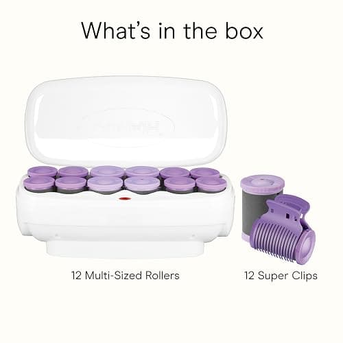 Conair Hot Rollers for Long, Medium & Short Hair, 12 Ceramic Flocked 1½-Inch and 1¾-Inch Heated Hair Rollers with Clips, Hot Curlers for Women, Volume & Curls, Amazon Exclusive thumbnail 8