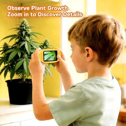 1000X Digital Handheld Microscope for Kids with 2.0" IPS Screen, Easter Gifts Portable STEM Science Lab Toy, Rechargeable Pocket Microscope Educational Gift for Boys & Girls Age 4-6 8-12, Orange thumbnail 3