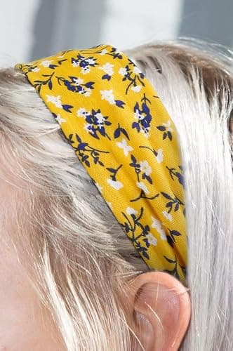TERSE Headbands for Women Trendy Floral Print - Non Slip Summer Head Bands Soft Fabric Hair Bands for Workout Yoga Running Sport thumbnail 5