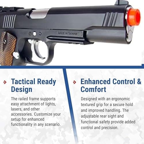 500 fps new full metal wg airsoft m 1911 gas co2 hand gun pistol w/ 6mm bb bbs(Airsoft Gun) thumbnail 4