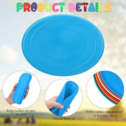 Vinsot 28 Pcs Flying Discs Bulk Flying Discs for Kids Soft Rubber Flyer Disk Dog Toys Game Outdoor for Children Adults Sports Favors, 7 Colors thumbnail 3