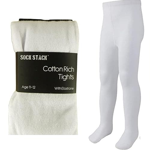 Sock Stack Pack Of 3 Girls Tights, Soft Cotton Rich School thumbnail 3
