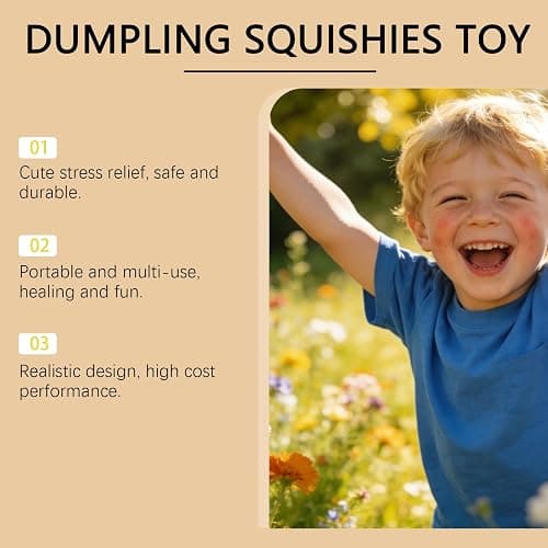 Glitter Dumpling Squishy, Giant Dumpling Squishys Toy With Steamer Box, Dumplings Squishy, Cute Soft Squeeze Dough Hand Fidget Toys, Stress Relief Dumplings Squishys Squeeze Toy (#H) thumbnail 4
