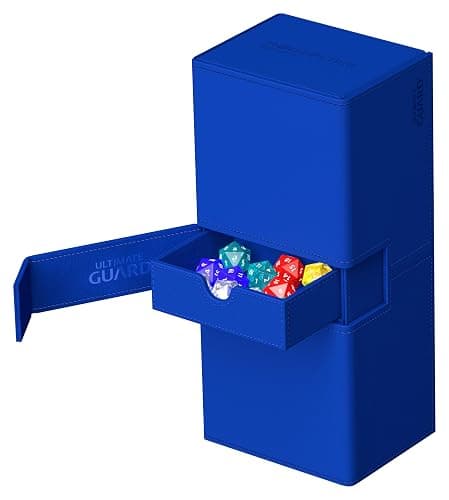 Ultimate Guard Twin Flip'n'Tray 266+, Deck Case for 266 Double-Sleeved TCG Cards + Dice Tray, Blue, Independent Magnetic Closure & Microfiber Inner Lining thumbnail 4