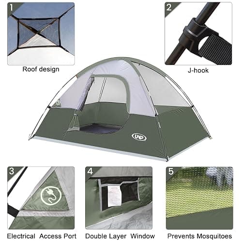 Camping Tent 2 Person, Waterproof Windproof Tent with Rainfly Easy Set up-Portable Dome Tents for Camping thumbnail 5