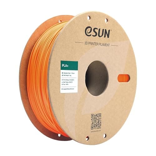 eSUN PLA+ Filament 1.75mm, Enhanced Toughness 3D Printer Filament PLA Plus, Dimensional Accuracy +/- 0.03mm, 1KG Spool (2.2 LBS) 3D Printing Filament for 3D Printers, Orange - Image 1