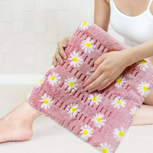 GOQOTOMO Flower Heating Pad for Back Pain Relief- 12" x 24"12 Heat Levels, 8 Timers Stay on, Machine Washable -F1224 - Pink - Pink flower thumbnail 3
