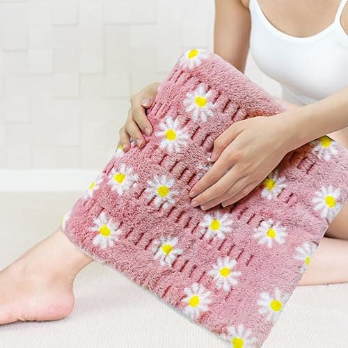 GOQOTOMO Flower Heating Pad for Back Pain Relief- 12" x 24"12 Heat Levels, 8 Timers Stay on, Machine Washable -F1224 - Pink - Pink flower thumbnail 3