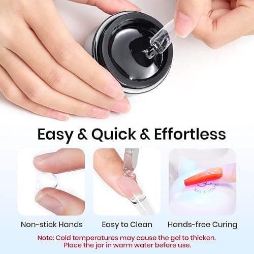 Beetles 30g Solid Nail Glue Gel for Nail Tips Clear Press On Nails, Beginner-Friendly, Hard Gel for Nail Extension & 3D Sculpting Nail Art, UV & LED Cured thumbnail 2