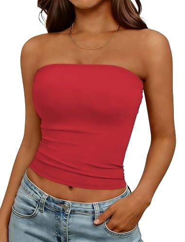 Matunana Womens Tube Tops Summer Crop Cute Y2K Strapless Backless Basic Bandeau 2026 Trendy Going Out Vacation Outfits thumbnail 7