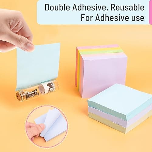 Sticky Notes 3x3 Inches, 8 Pads, 800 Sheets, 8 Color Sticky Note Pads, Premium Sticky Pads, Sticky Notes Bulk, Self-Stick Note Pads, 100 Sheets/pad thumbnail 4