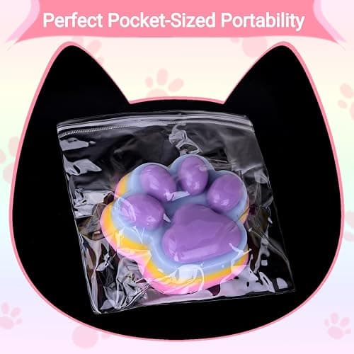 Big Taba Squishy Cat Paw Fidget Toy, Squishies Squeeze Toys for Girls 4-8, Ultra-Soft Sticky Sensory Toy Party Favors for Kids 8-12, Autism Stress Relief (Purple) thumbnail 7