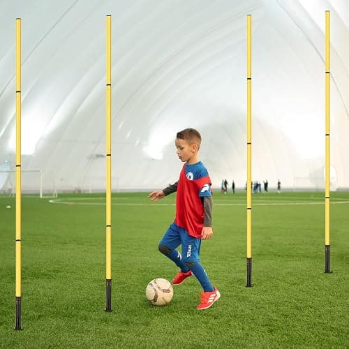 Soccer Agility Training Equipment: 6 Soccer Agility Poles, 20ft Agility Ladder, 10 Soccer Cones, 1 Jump Rope. Soccer Training Poles for Speed Training, Agility Training thumbnail 7