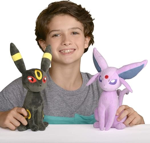 Pokemon Espeon and Umbreon Plush 2-Pack - Two 8-Inch Soft Plush with Authentic Details thumbnail 3
