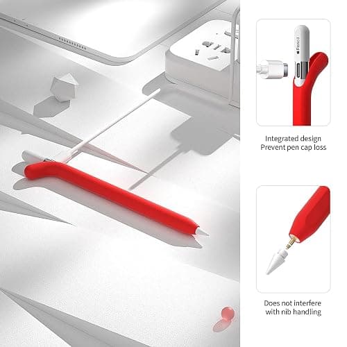 Silicone Cover Sleeve for Apple Pencil USB-C Ultra Thin Case for Pencil USB C Accessories Soft Ipad Grip Case (Black+White) thumbnail 4
