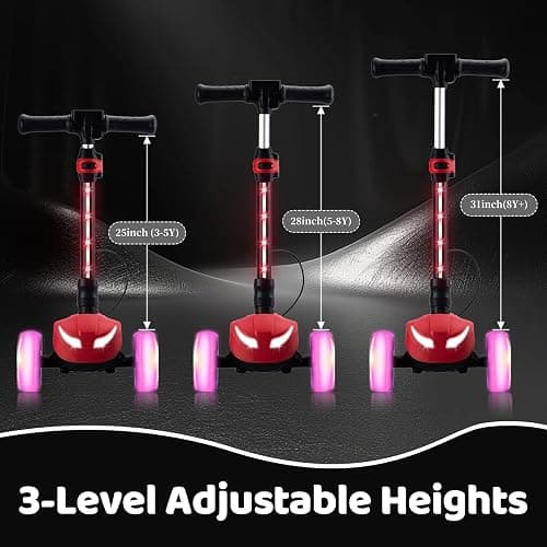24V Electric Scooter for Kids w/150W Powerful Motor, Thumb Throttle, LCD Screen, Bluetooth, Light-Up Stem Deck & Wheels, 3 Adjustable Heights, 5MPH Safe Speed, 3 Wheel Electric Scooter for Kids thumbnail 4