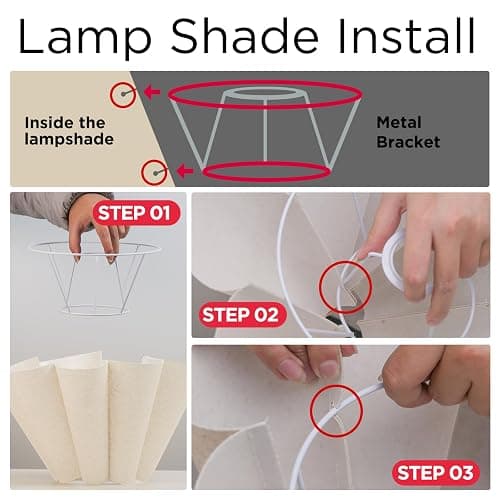 KUNJOULAM Small Table Lamp, Bedside Nightstand Lamp with Umbrella Form Fabric Lampshade Black Base, Morden Mini Desk Lamp for Bedroom Home Office Decor thumbnail 6