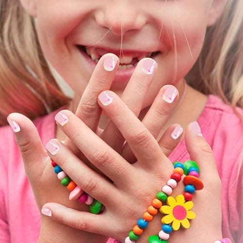 96 PCS False Nails, Waterproof Durable Press on Nails for Kids, Flower Fake Nail Stickers, Self Adhesive Nail Art Kit for Parties, Halloween, Daily Wear thumbnail 7