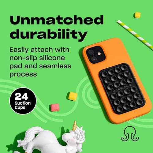 OCTOBUDDY Classic - Silicone Suction Phone Case Adhesive Mount - Hands-Free, Strong Grip Holder for Selfies & Videos - iPhone & Android Compatible - 2.25″ x 3.25″, Darth Vader thumbnail 4