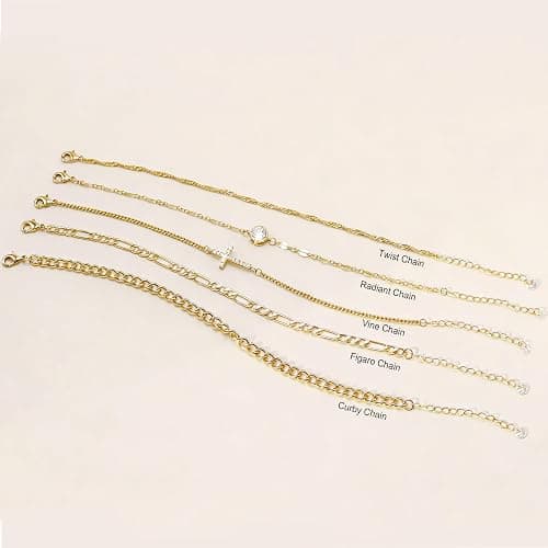 Gold Bracelets for Women Non Tarnish, Waterproof 16K Gold Plated Dainty Stackable Thin Chain Bracelet Set Cubic Zirconia Trendy Jewelry Gifts for Women thumbnail 4