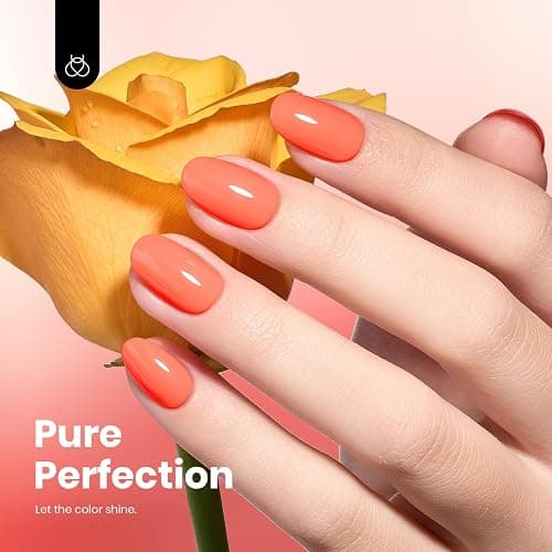 Beetles Coral Orange Gel Polish - 8ML Hema Free Neon Bright Orange Peach Coral Gel Polish Summer Nails Passionate Fireworks Soak Off UV Colorful Bottle Nail Art Manicure thumbnail 4