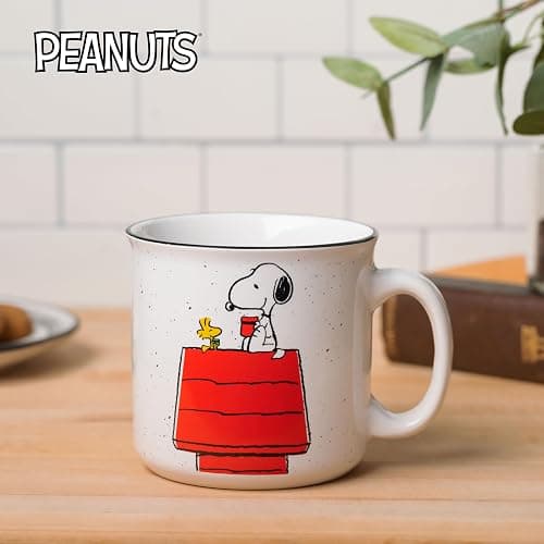 Silver Buffalo Peanuts Snoopy and Woodstock Get Cozy Ceramic Camper Mug, 20 Ounces thumbnail 2