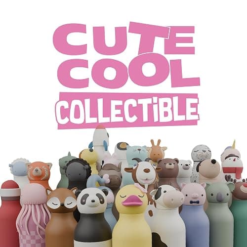 asobu Bestie Bottle Insulated Stainless Steel Water Bottle with Detachable Soft Animal Head Fun Drinking For Kids and Teens with Flexible Reusable Straw 16 Ounce thumbnail 6
