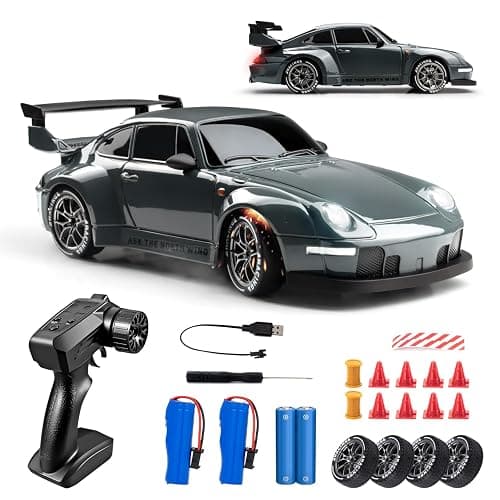 RC Drift Car, 1:24 Scale Remote Control Vehicle with LED Lights, 2.4GHz 20KM/H 4WD High Speed RC Cars, Drifting Tires&Two Batteries, Racing Sports Toy Idea Gift for Adults Boys Girls and Kids - Image 1