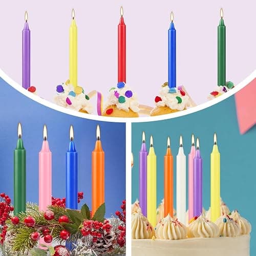 YOROXRG 40 Pack Spell Chime Candles-4 Inch Multi-Colored Taper Candles Sticks-for Home Decor Kitchen Decor Wedding Decoration-10 Colours thumbnail 3